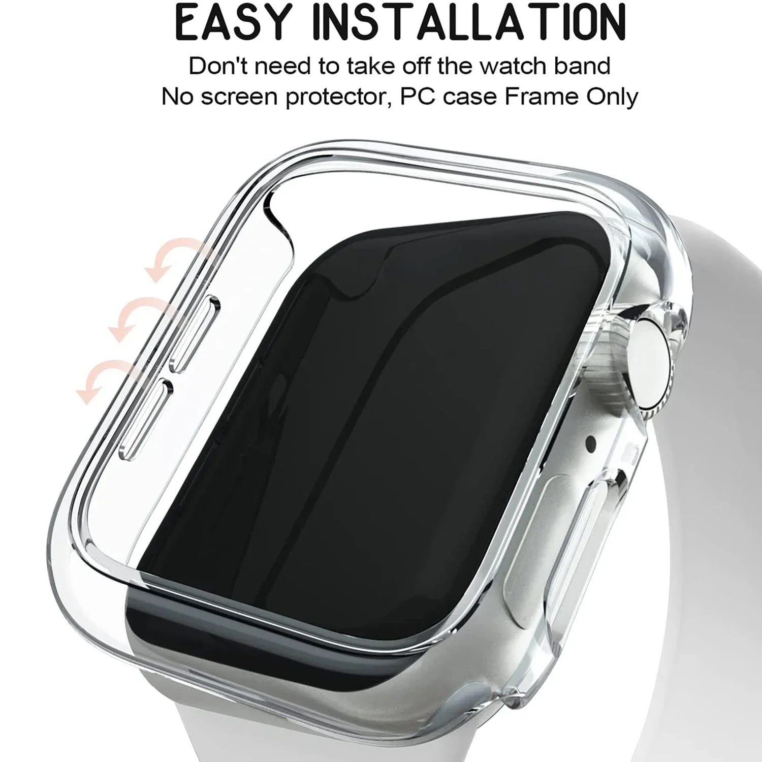 Couvercle pour boîtier de montre Apple Watch, 45mm 41mm 44mm 40mm 42mm 38mm 46 49mm, accessoires de protection PC, pare-chocs iWatch série 8 7 SE 6 5 4 3 9