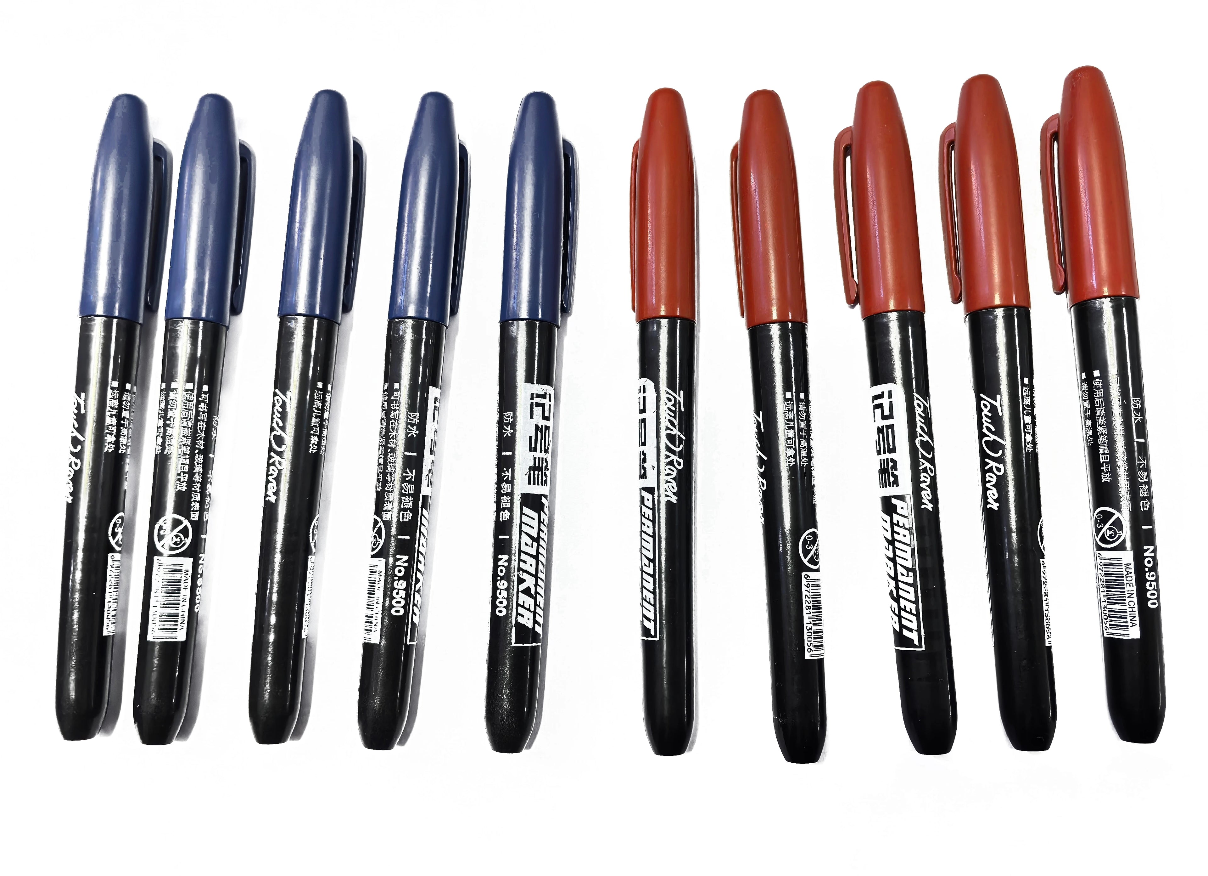 Stylo marqueur Permanent pour dessin Manga, 6 pièces, noir, bleu, rouge, encre étanche, stylos pour croquis, papeterie fournitures scolaires d'art
