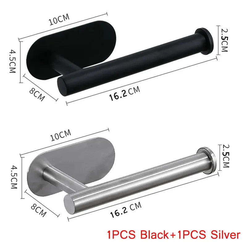 1PCS Kitchen Paper Towel Holder Toilet Paper Holder Adhesive Tissue Rack Napkin Dispenser Cabinet Storage Bathroom Accessories