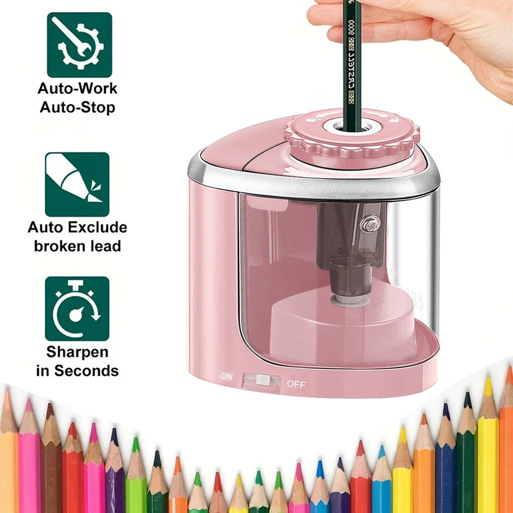 TENWIN – taille-crayon électrique automatique et Portable, adapté aux crayons de 6 à 8mm, pour étudiants, papeterie scolaire