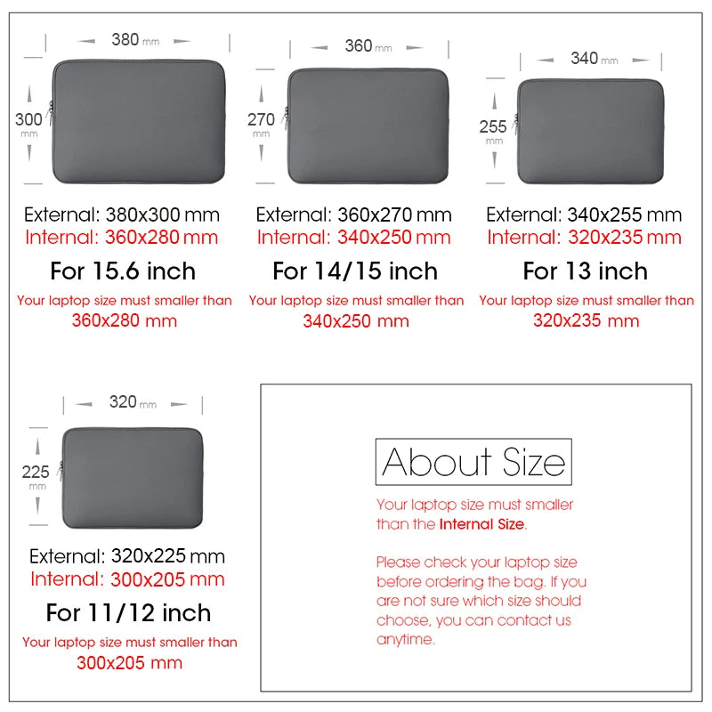 Sacoche pour ordinateur portable Xiaomi, Lenovo, Dell, compatible avec les MacBook Air, Pro et Retina 13, 14, 15 et 15,6 pouces
