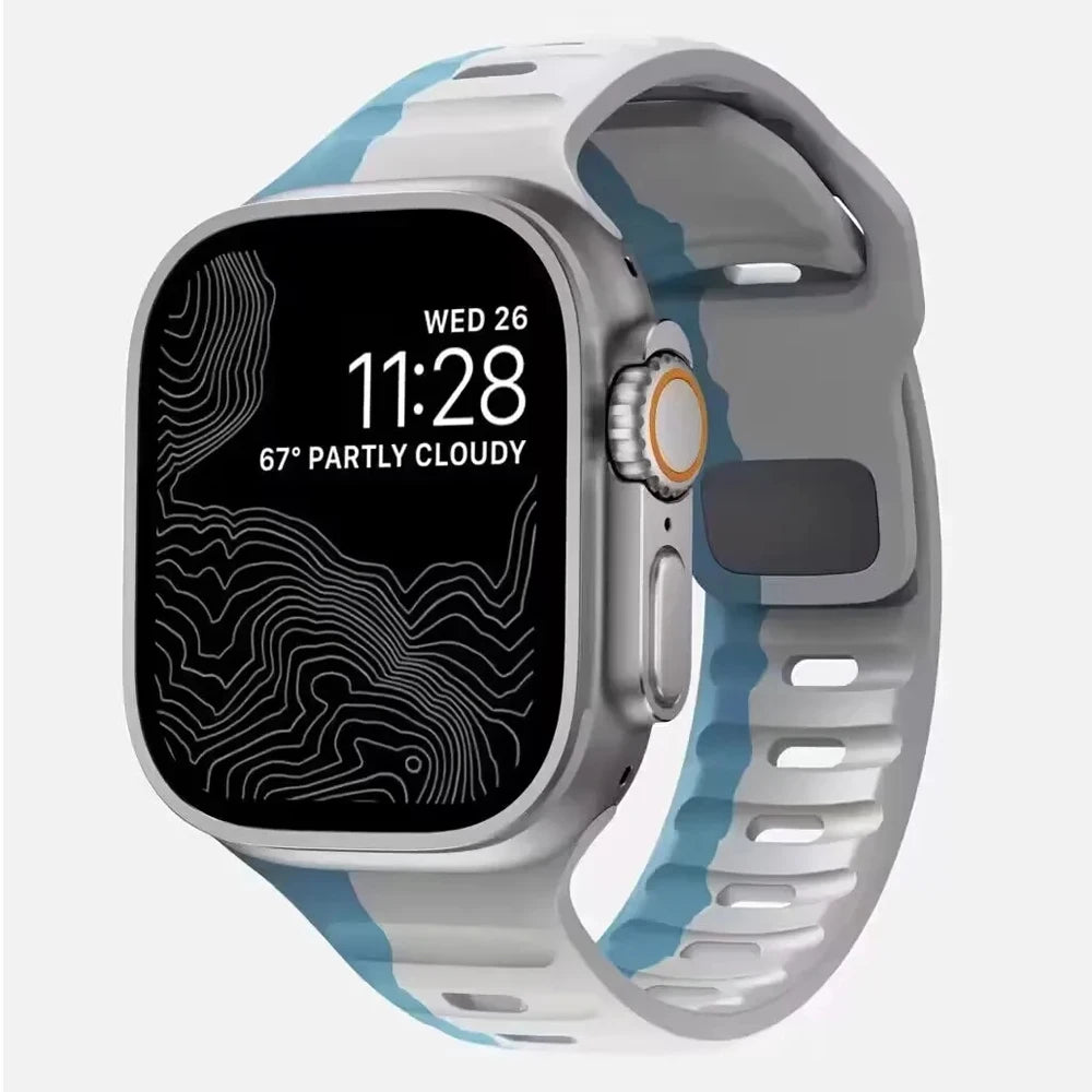 Bracelet en Silicone souple pour Bracelet de montre Apple Ultra 49mm 44mm 45mm 42mm 41mm 42mm 38mm, Bracelet de montre Sport iwatch série 8 7 6 5
