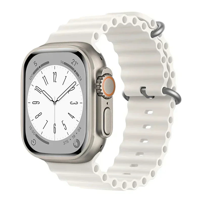 Bracelet océan en Silicone pour bracelets de montre Apple 45mm 46mm 40mm Ultra 2 49mm 44mm 41mm 38-42mm bracelet de sport série 10 9 8 7 6 5 4 SE