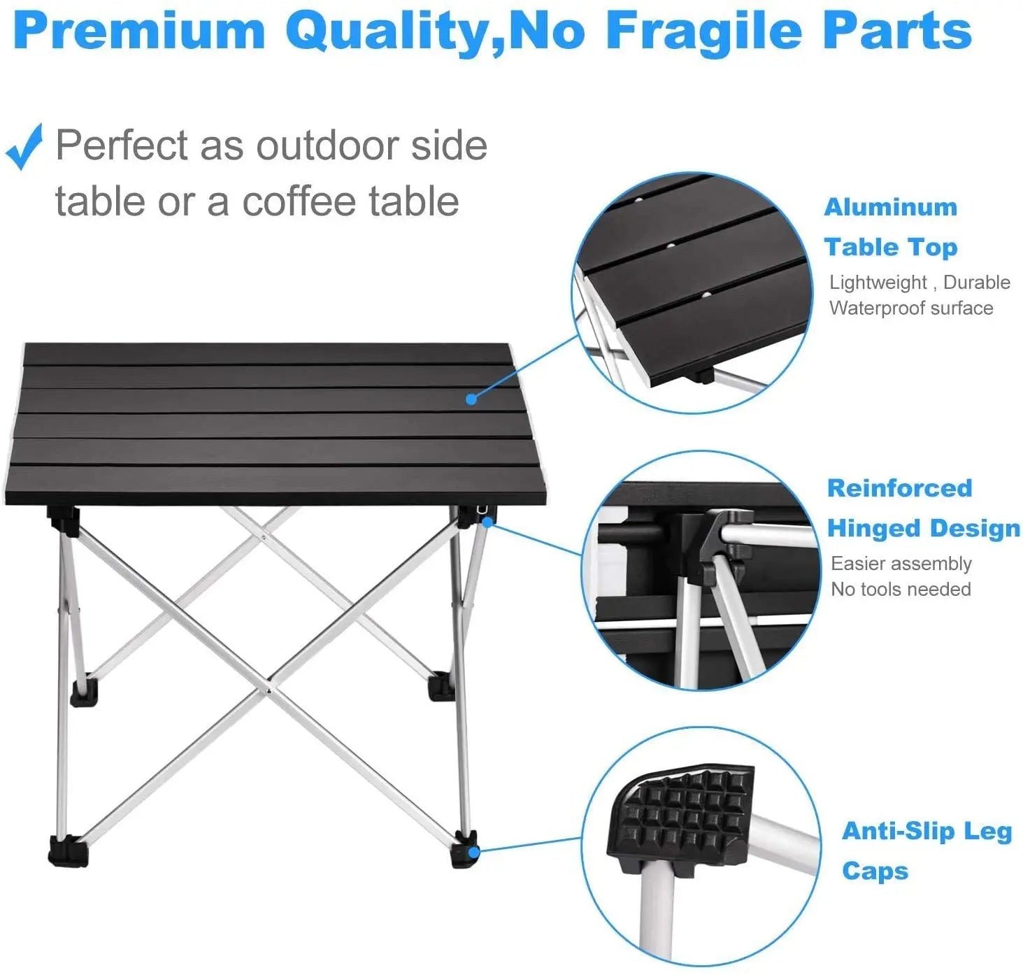 Table de camping pliante ultralégère et portable, idéale pour les repas en plein air, en alliage d'aluminium haute résistance, pour les fêtes dans le jardin, les pique-niques et les barbecues.