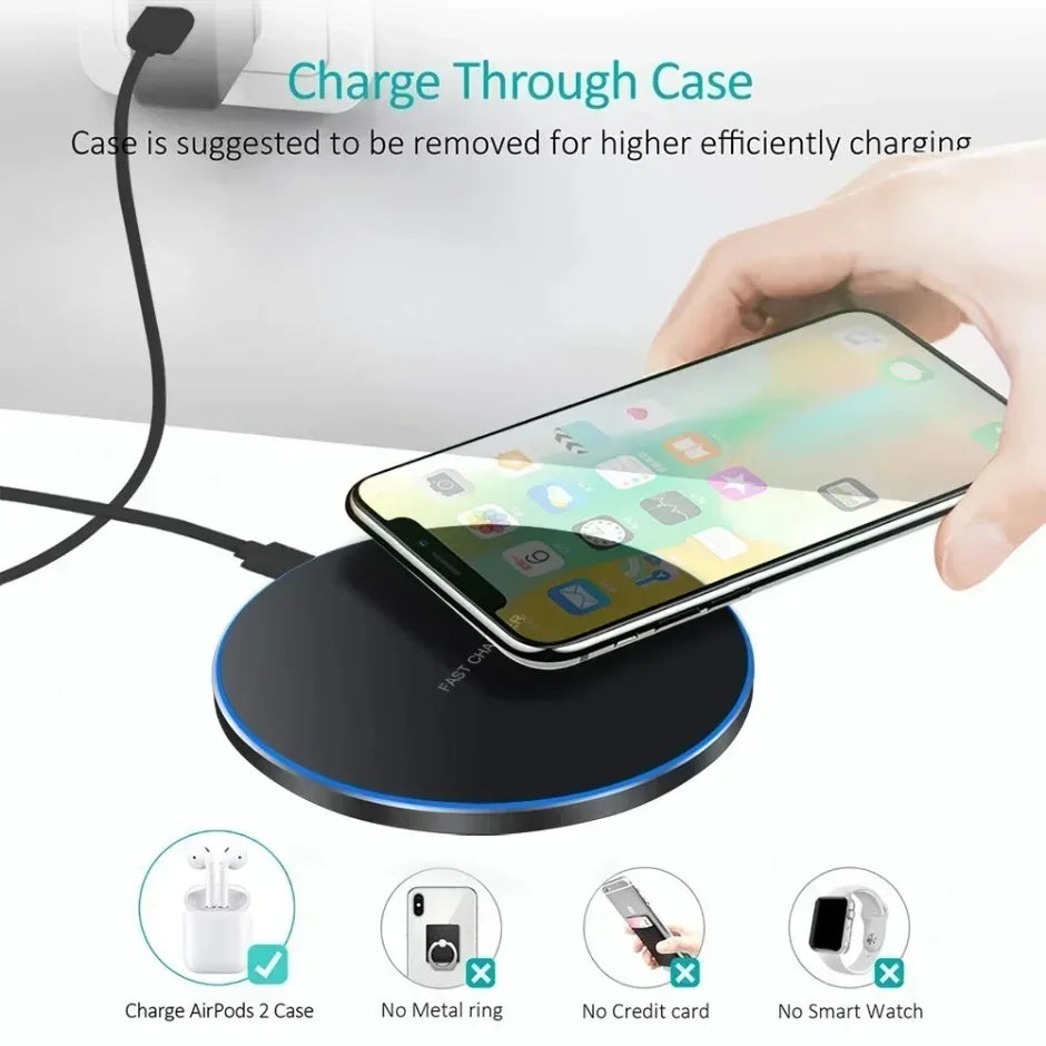 Station de charge rapide par induction pour Samsung S23/S22, Xiaomi et Huawei. Chargeur sans fil 2 en 1 pour iPhone 12-16 Pro Max