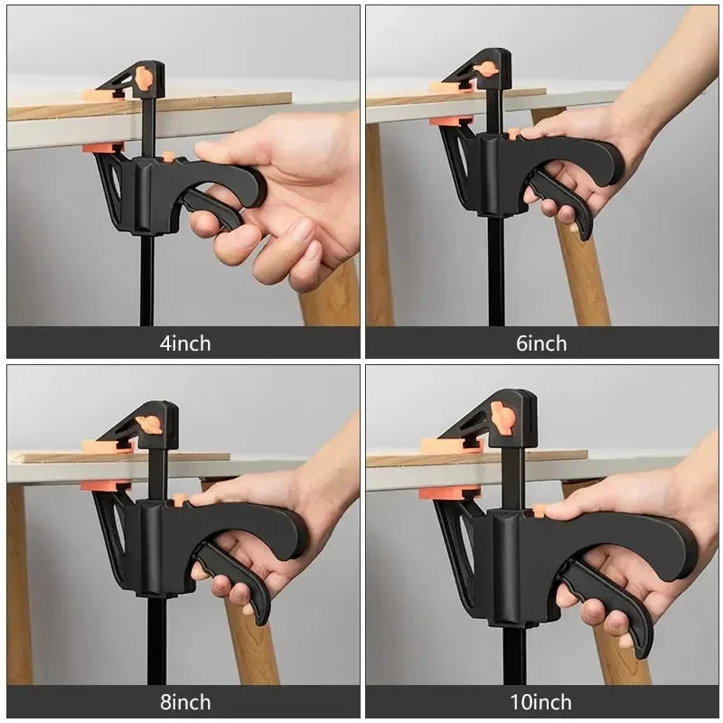 5/2pcs Woodworking Work Bar Clamp - 4 Inch Hard Quick Ratchet Release Clip, Special Hand Tool for Carpentry
