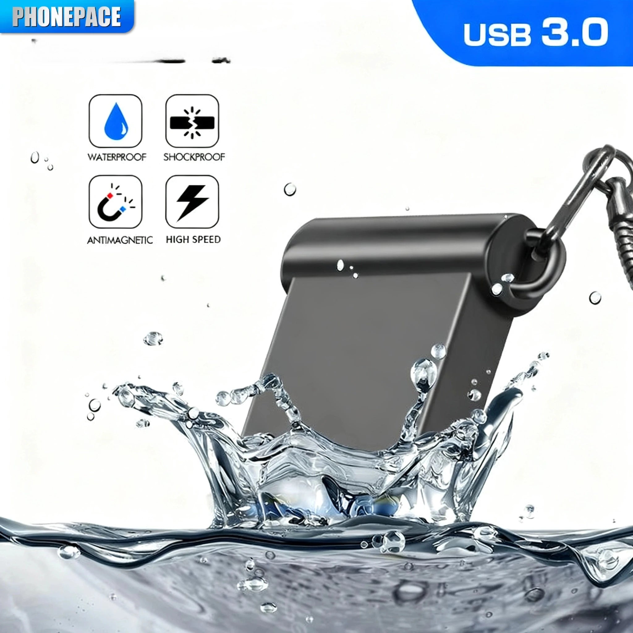PHONEPACE clé USB haute vitesse 3.0 Mini clé USB 128 go 64 go 32 go 16 go clé USB 3.0 clé 64 go 128 go stockage USB