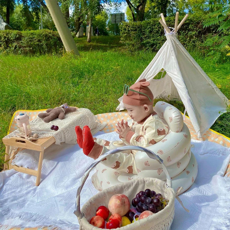 Canapé gonflable pour bébé, chaise de bain portable pour enfants, siège multifonctionnel en PVC, tabouret de bain pour s'asseoir