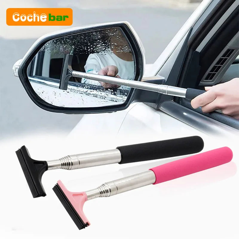Outil de nettoyage d'essuie-glace de rétroviseur de voiture, nettoyeur de brouillard de verre automobile, grattoir, accessoires de voiture, brosse de nettoyage de vitres télescopique