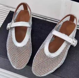 Escarpins de Ballet Maille Noir, blanc & beige Femme – Chaussures Luxe Élégantes