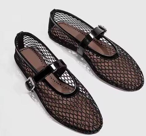 Escarpins de Ballet Maille Noir, blanc & beige Femme – Chaussures Luxe Élégantes