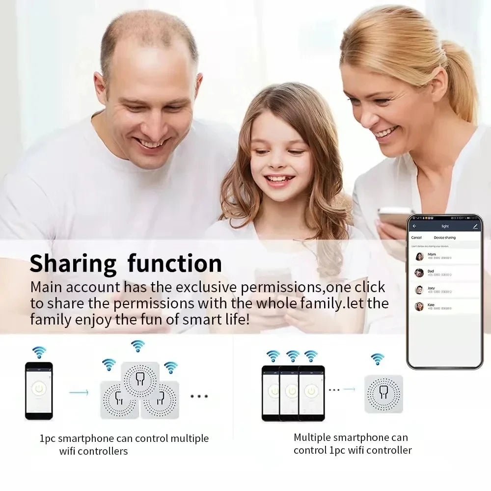 Commutateur Wifi intelligent 16A, 2 voies, disjoncteur, minuterie, prise en charge d'alexa, Google Home, Alice, SmartThings, maison intelligente