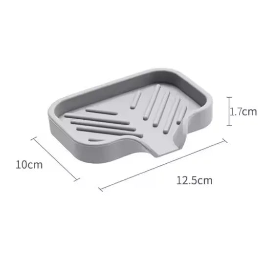 Kitchen Sink Sponge Holder Silicone Soap Dish Bar Soap Holder Self Draining Anti-slip Storage Rack Bathroom Kitchen Supplies