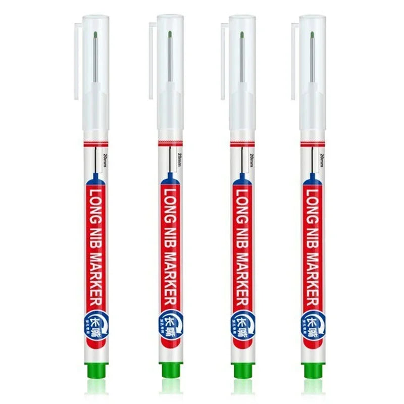 Marqueurs à tête de pointe longue pour stylo perforateur en métal, étanche, salle de bains, décoration du bois, multi-usages, 4 pièces/ensemble 20mm