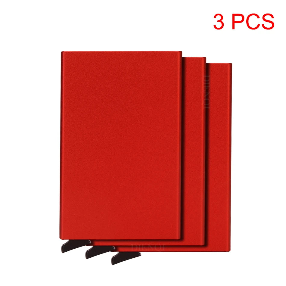 Hommes ID crédit porte carte bancaire portefeuille Anti Rfid intelligent Anti Rfid blocage protégé magique Pop Up mince petit argent portefeuilles étui