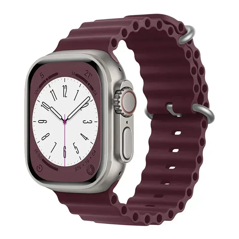Bracelet océan en Silicone pour bracelets de montre Apple 45mm 46mm 40mm Ultra 2 49mm 44mm 41mm 38-42mm bracelet de sport série 10 9 8 7 6 5 4 SE