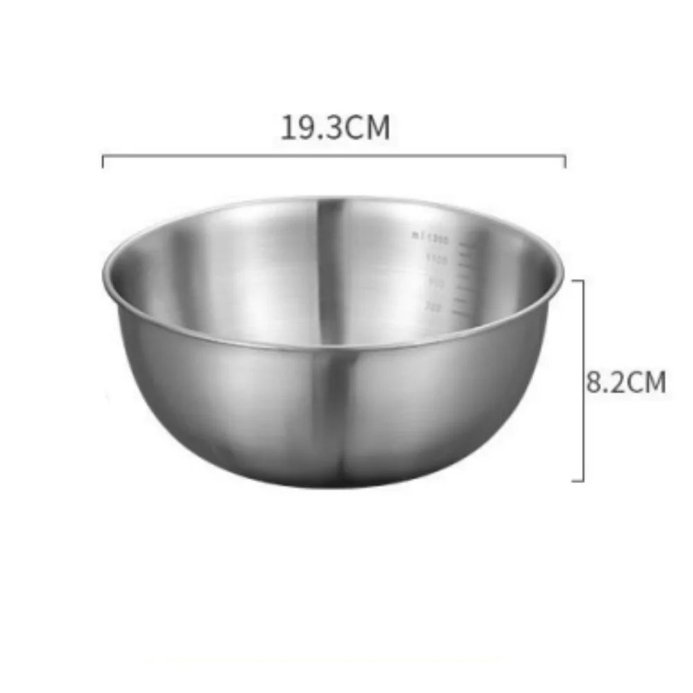 Ensemble de bols en acier inoxydable 1-3, avec échelle pour la cuisson, le stockage des aliments, bols à mélanger de grande capacité pour les essentiels de la cuisine à domicile