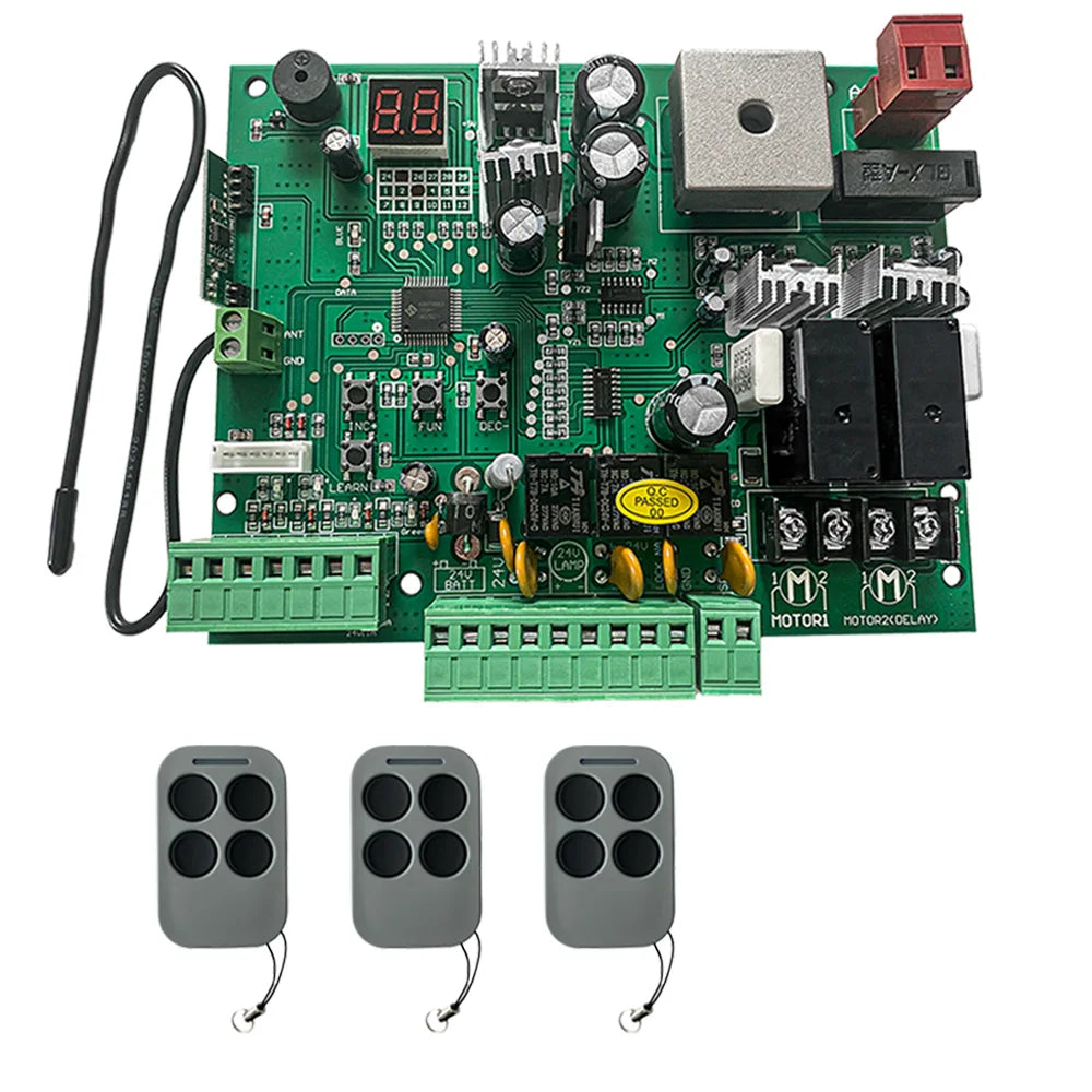 Carte de commande électronique 24 V CA pour portail battant électrique, ouvre-porte automatique, télécommande à code tournant 433,92 MHz