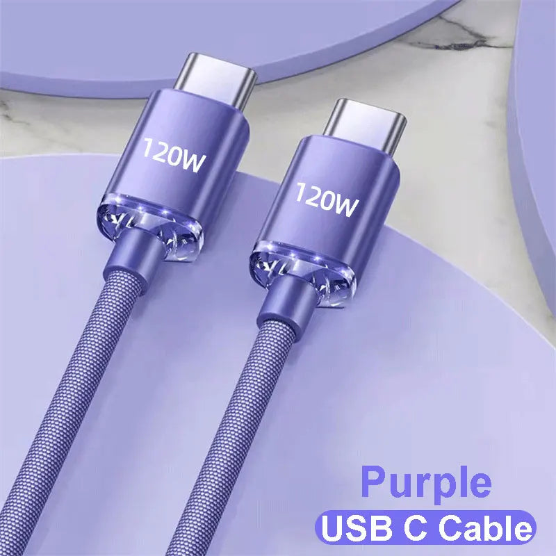 Câble USB C NNBILI 120W Super PD chargeur rapide câble C à C pour iPhone 15 16 Samsung Xiaomi Huawei cordon de données de charge rapide