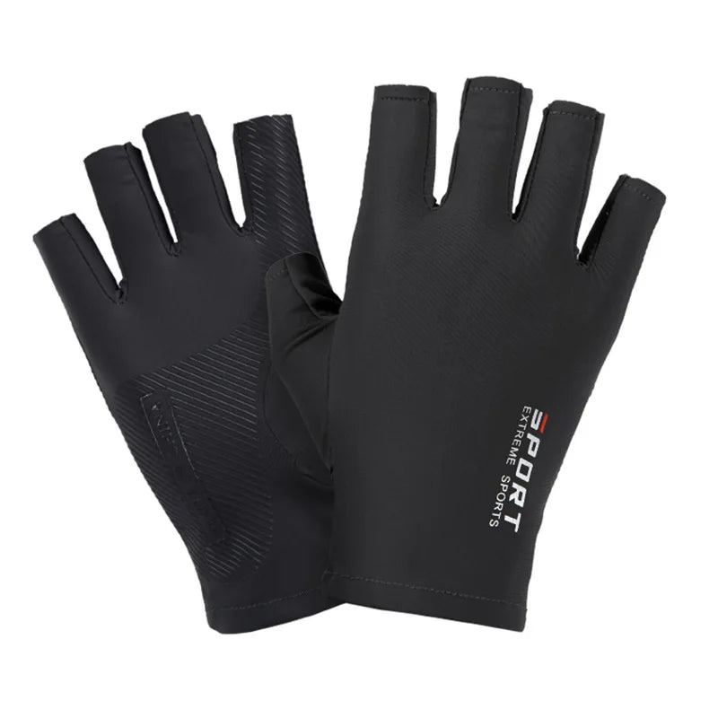 Gants demi-doigts en soie glacée, hautement élastiques, respirants et offrant une protection solaire optimale, pour hommes et femmes (1 paire). Gants fins pour activités de plein air : cyclisme, conduite, pêche