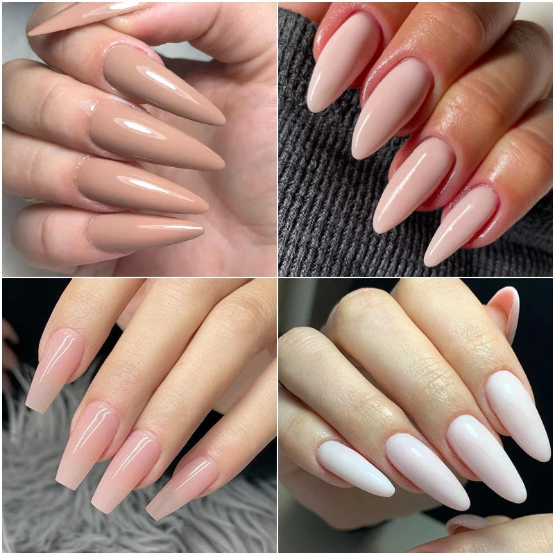 MEET ACROSS 8ML Gel Ongles Extension Rapide Vernis Nude Blanc Lait Vernis Gel UV Semi-Permanent pour Manucure et Outils