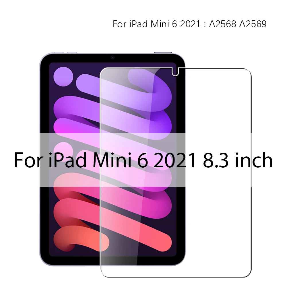 Protection d'écran en verre trempé pour Apple iPad Pro 12,9", 11", 9,7", 10,2" et 10,9", Air 4, 5, Mini 6 (5e, 6e, 7e, 8e, 9e et 10e générations) - Film protecteur