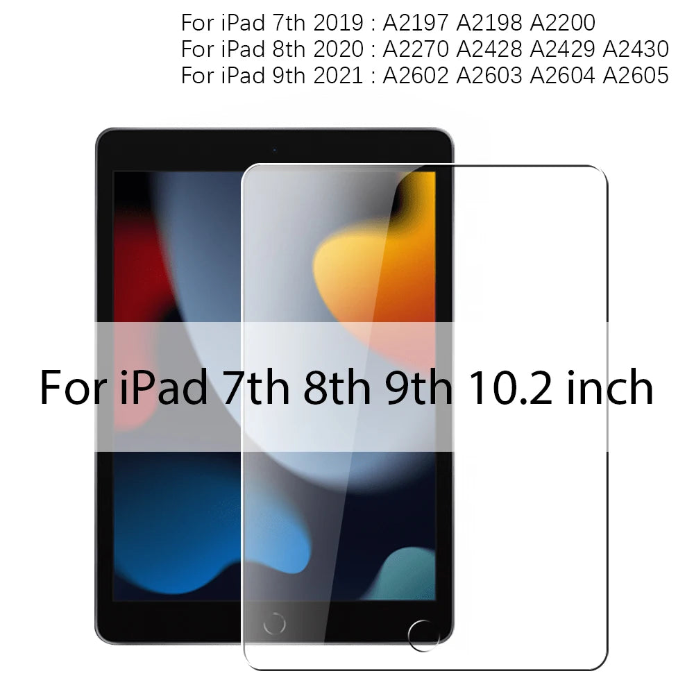 Protection d'écran en verre trempé pour Apple iPad Pro 12,9", 11", 9,7", 10,2" et 10,9", Air 4, 5, Mini 6 (5e, 6e, 7e, 8e, 9e et 10e générations) - Film protecteur