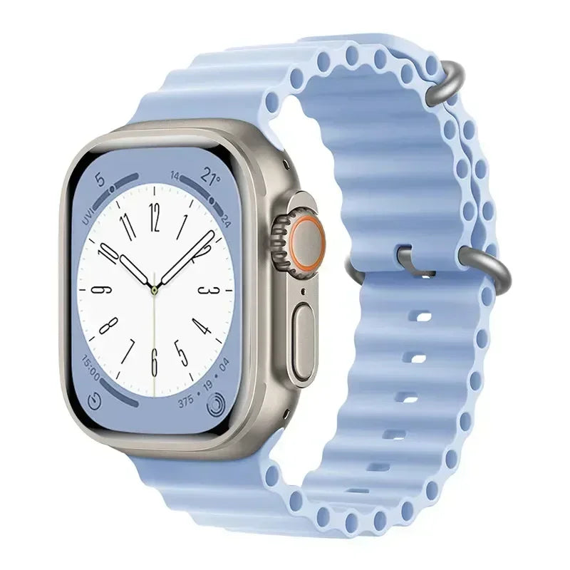 Bracelet océan en Silicone pour bracelets de montre Apple 45mm 46mm 40mm Ultra 2 49mm 44mm 41mm 38-42mm bracelet de sport série 10 9 8 7 6 5 4 SE
