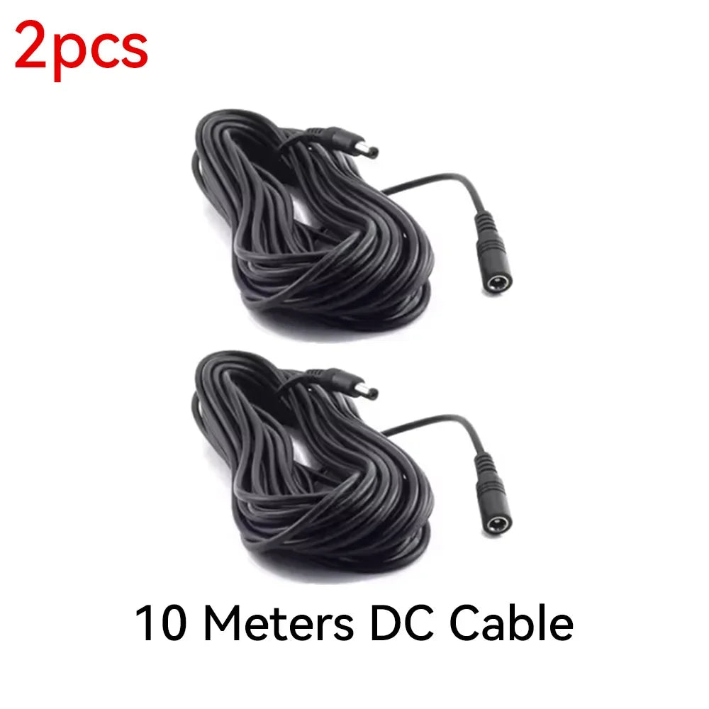Cordon d'alimentation DC12V avec connecteur mâle vers femelle 5,5 x 2,1 mm pour caméra CCTV de sécurité Noir 3M 5M 10M Câble d'alimentation pour caméra IP