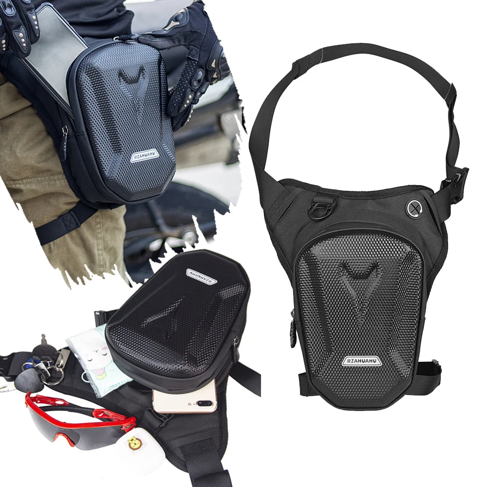 Sacoche de jambe pour homme, idéale pour la moto, le camping, les loisirs, les voyages, la randonnée, l'alpinisme et les activités de plein air. Sacoche de ceinture imperméable avec poche