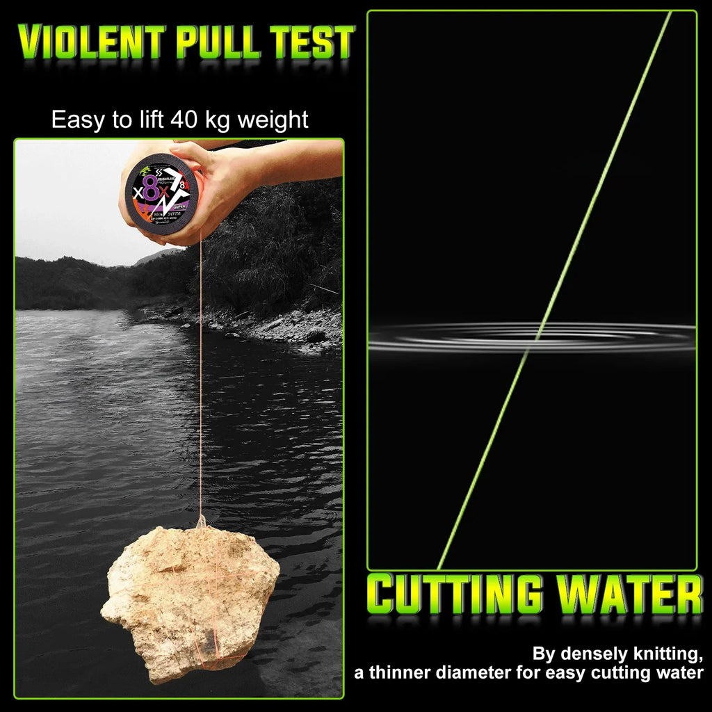 Sougayilang – ligne de pêche tressée X4 X8, 100/300/500 Max, ligne PE Multifilament, pour bar, brochet, carpe, accessoires de pêche