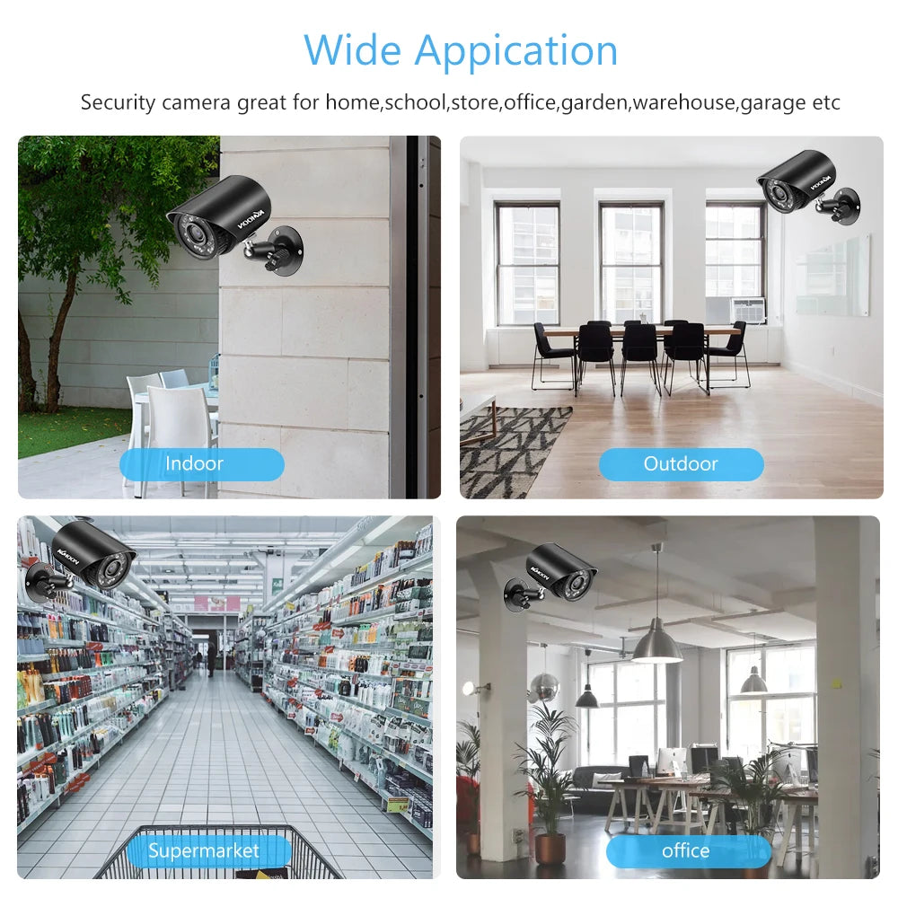 Caméra de sécurité analogique 2 MP Full HD 1080p 4-en-1 (TVI/AHD/CVI/CVBS) pour surveillance extérieure résistante aux intempéries avec vision nocturne infrarouge