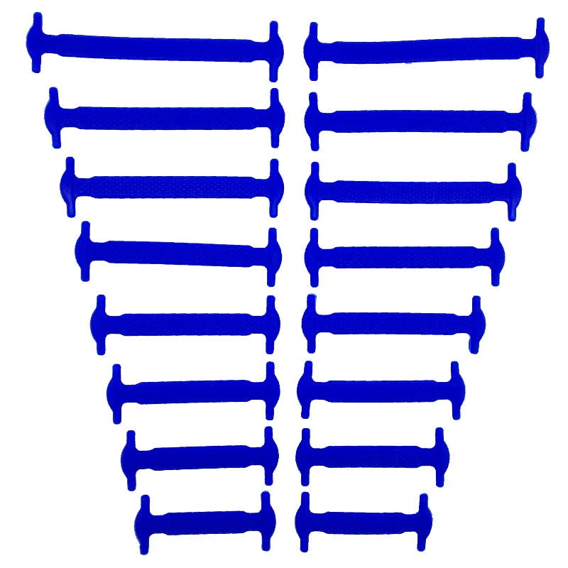 16pcs/lot Silicone Shoelaces No Tie Shoelaces 12 colors Elastic Lace Shoelace Creative Lazy Silicone Laces Rubber Lace