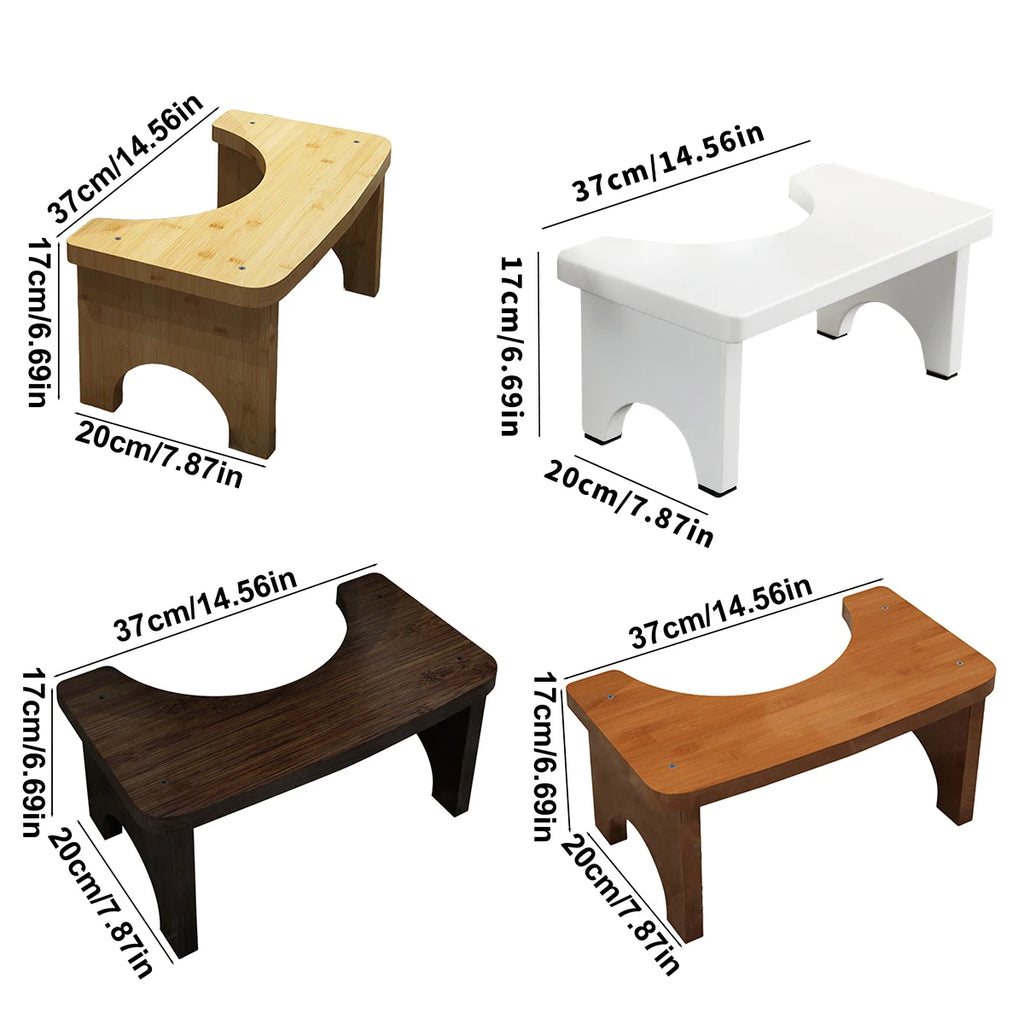 Tabouret de toilette portable robuste en bambou pour adultes, large et stable, facile à utiliser et à nettoyer, design portable