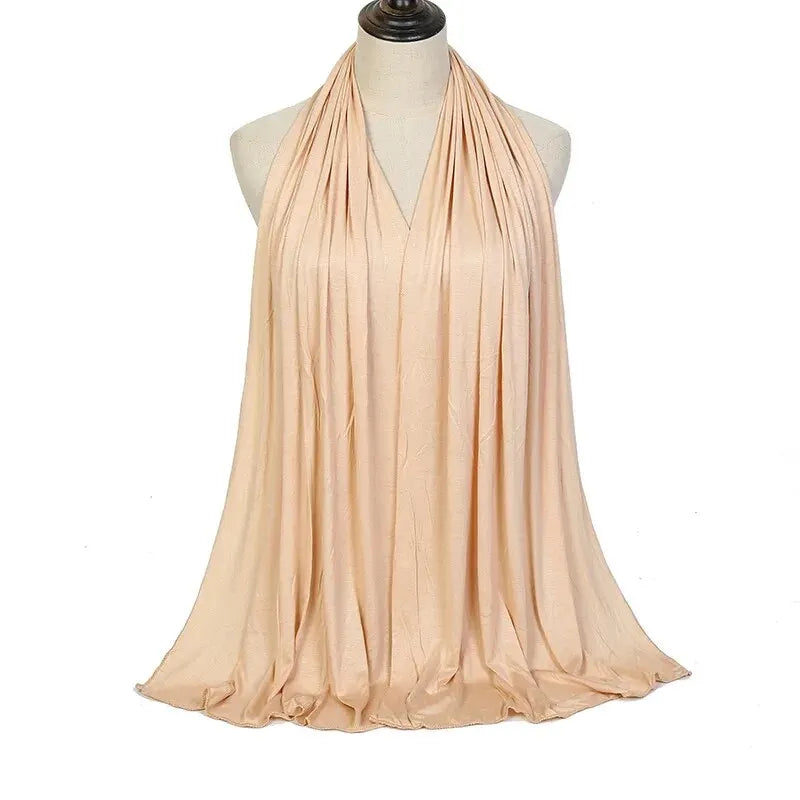 Écharpe Hijab en Jersey de coton Modal, châle musulman Long, Turban doux uni, bandeau pour femmes, bandeau africain 170x60cm