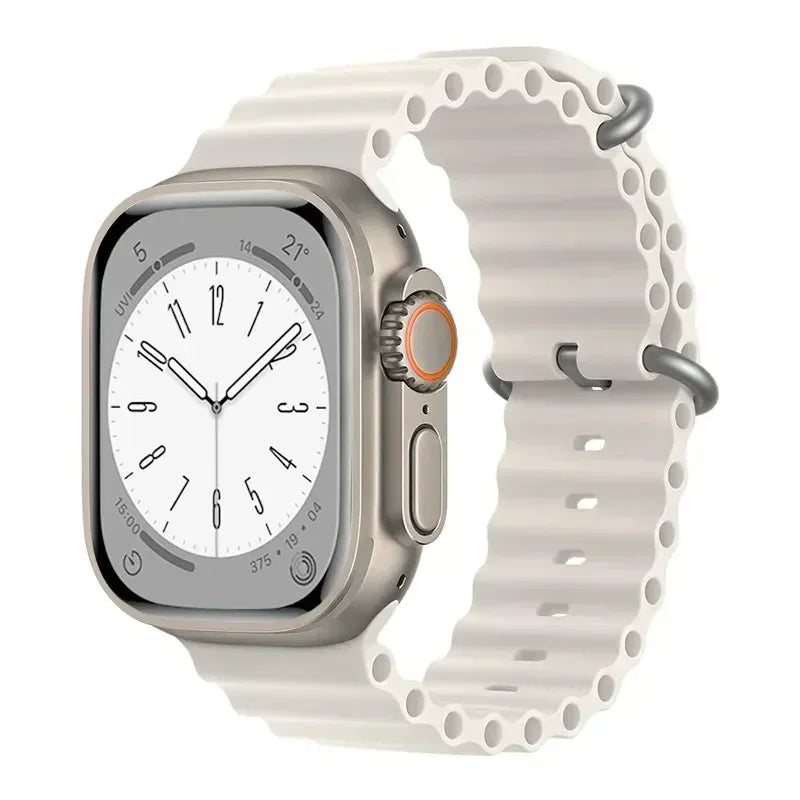 Bracelet océan en Silicone pour bracelets de montre Apple 45mm 46mm 40mm Ultra 2 49mm 44mm 41mm 38-42mm bracelet de sport série 10 9 8 7 6 5 4 SE