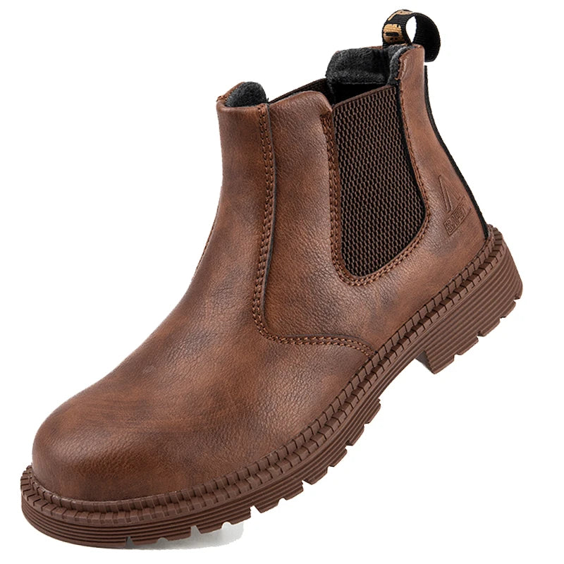 Bottes de sécurité imperméables pour hommes, bottes de travail à bout en acier indestructible, chaussures de sécurité Anti-écrasement et résistantes aux coups de couteau, Botas Para Hombre