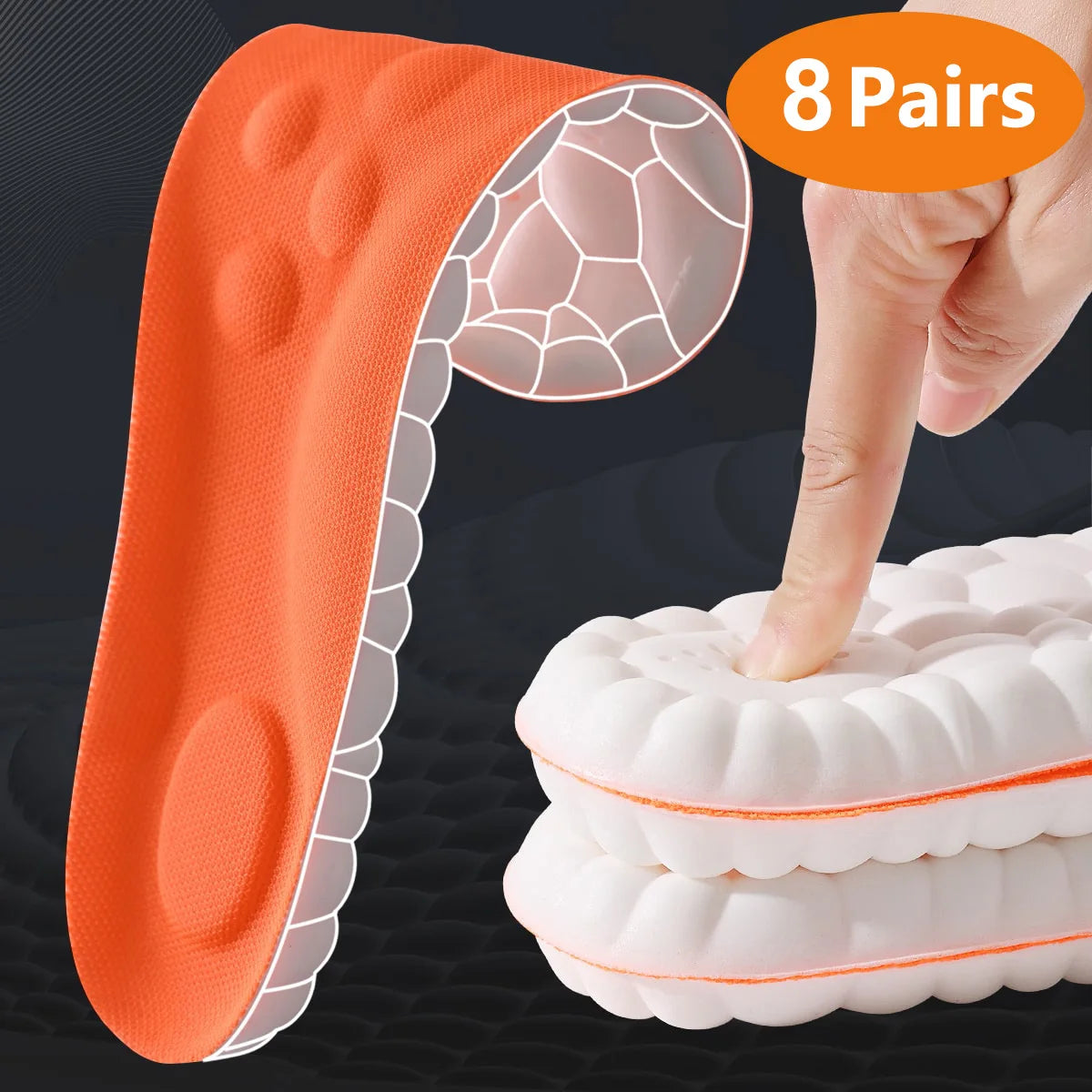 Semelles intérieures de Sport en Latex, 1/2/4 paires, coussinets de chaussures souples à haute élasticité, orthèses respirantes, coussin d'absorption des chocs, Support d'arc