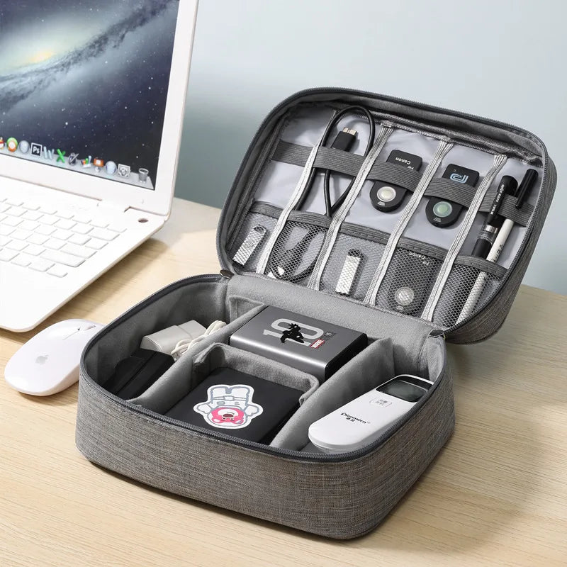 Sac de rangement numérique électronique de voyage, écouteurs multifonctionnels de grande capacité, étui de protection pour câble de données, sac anti-poussière de voyage Elec