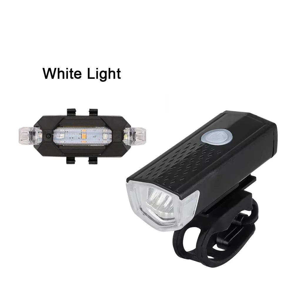 MTB Bike Front Lights USB LED Rechargeable Waterproof Mountain Bike Headlight Bicycle Safety Warning Light Cycling Accessories