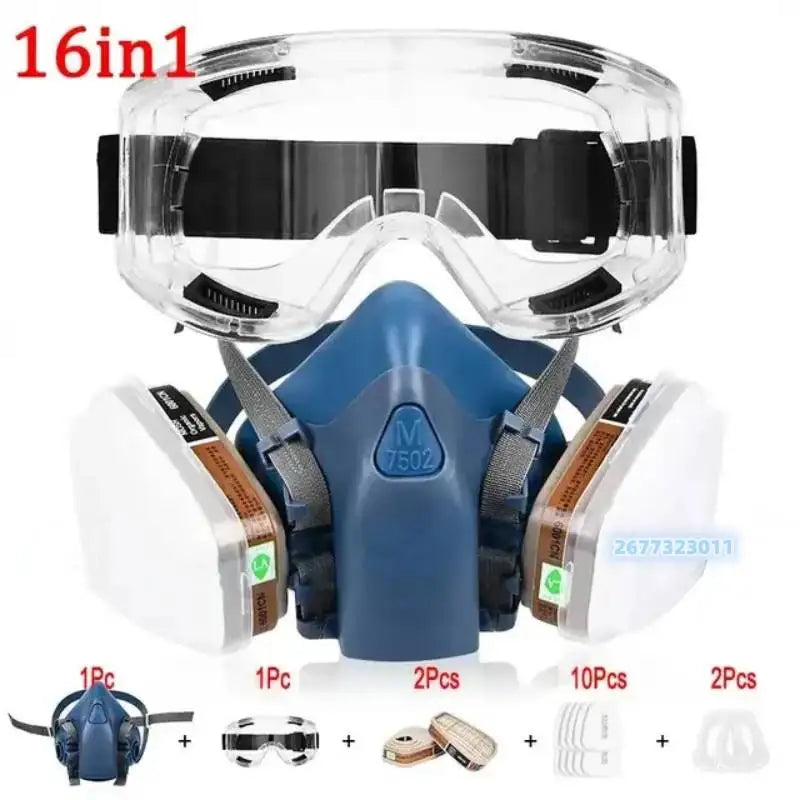 Nouveau 7502 masque respiratoire masque de protection industrie peinture pulvérisation poussière masque à gaz avec 501 5N11 6001CN demi-masque chimique