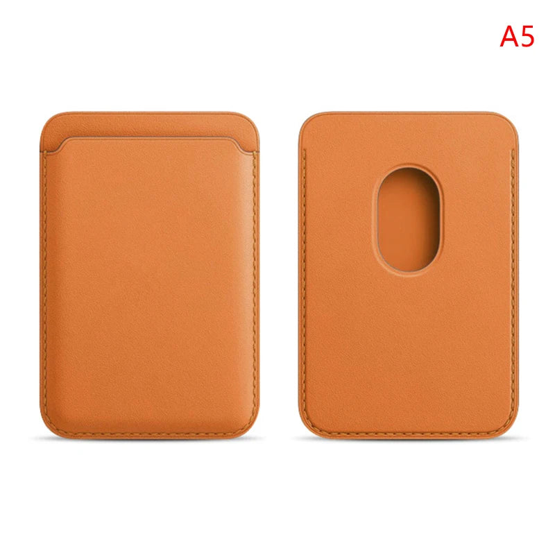 Étui porte-carte magnétique IPhone 16 15 13 14 12, pochette pour cartes, étui en cuir Magsafing avec autocollant arrière, housse de poche pour cartes
