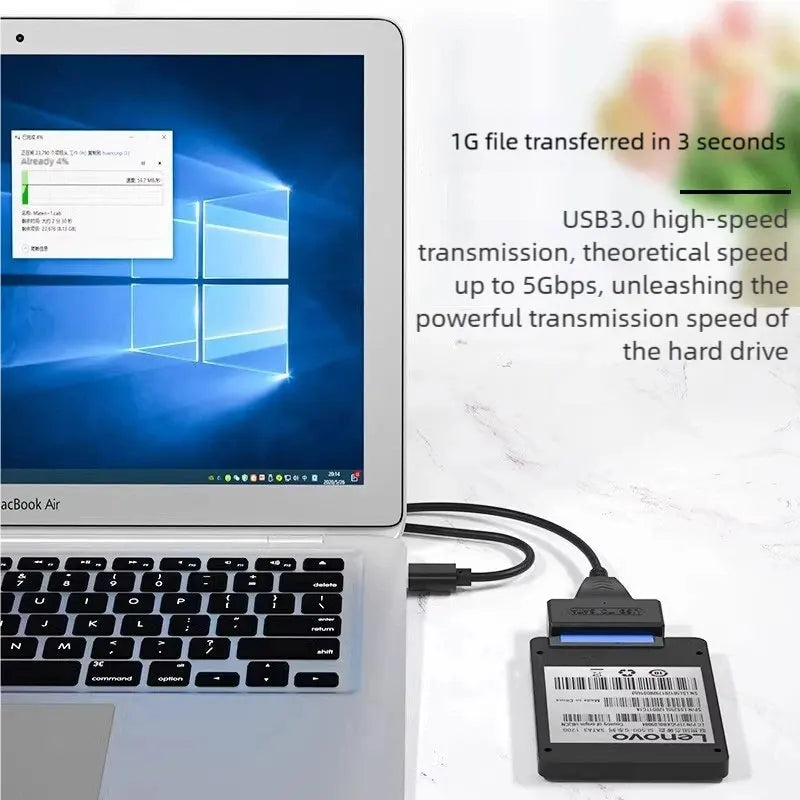 Câble adaptateur SATA vers USB 3.0, compatible avec les disques durs externes HDD/SD 2,5 pouces (22 broches).