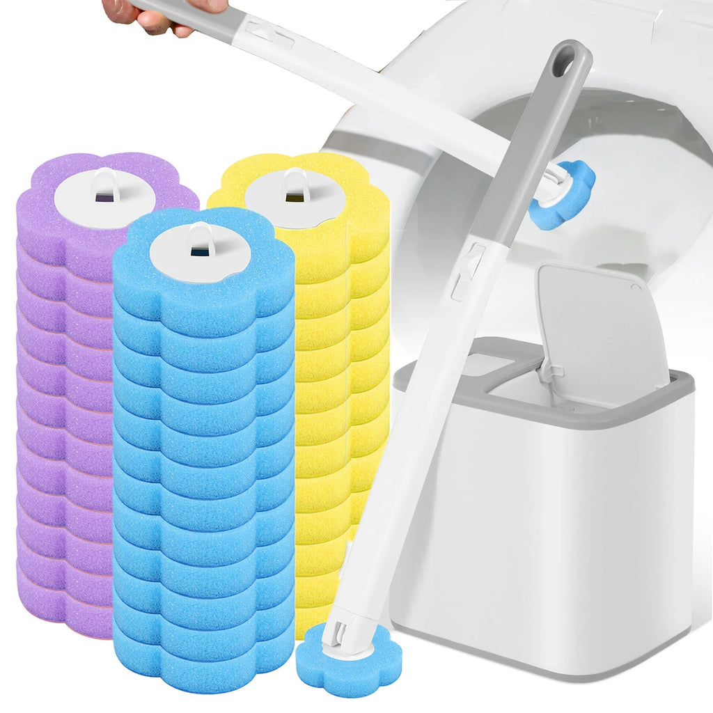 Toilet Brush Disposable Replacement Head Cleaning Kit Toilet Bowl Brush Long Handle Home Wc Accessories Tool
