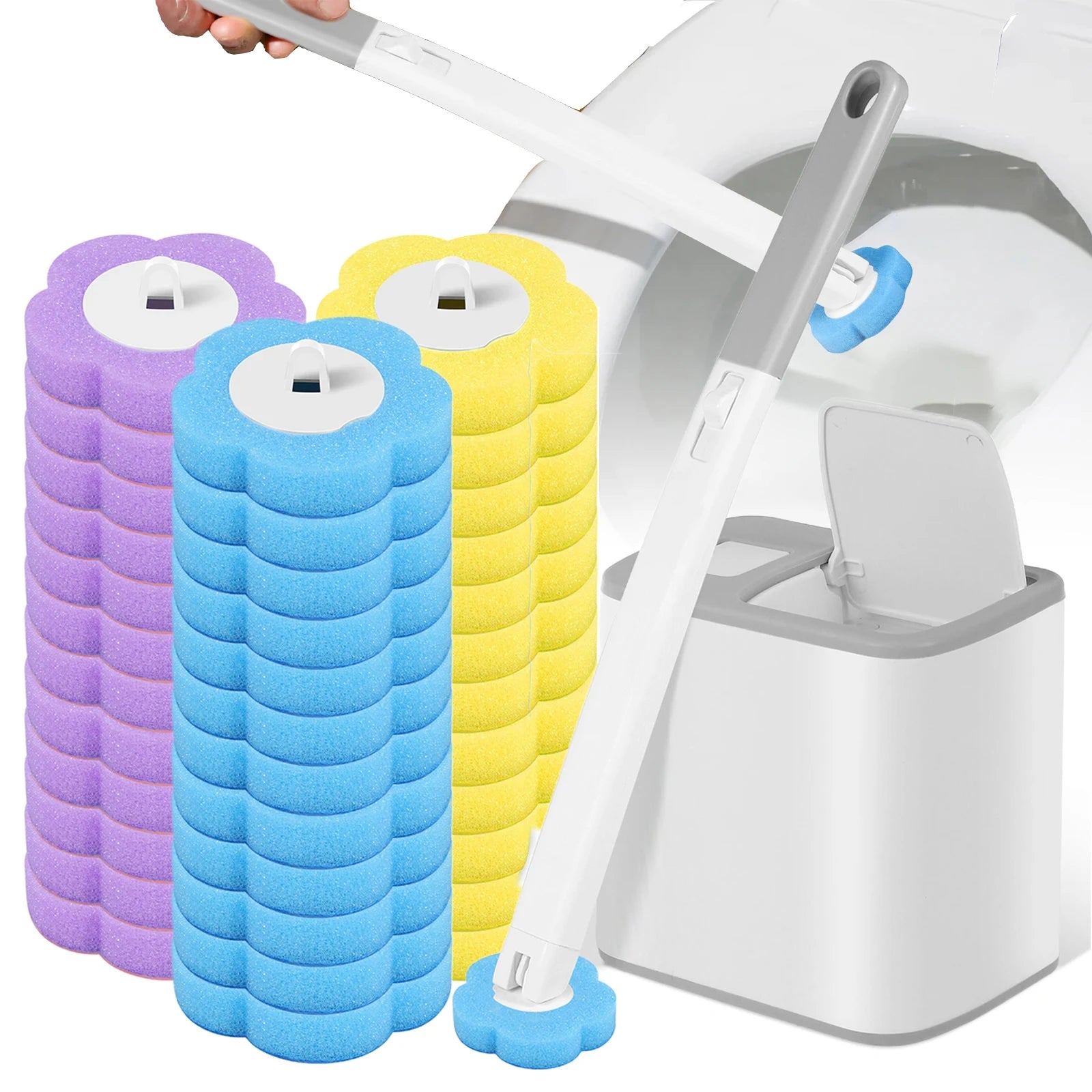 Toilet Brush Disposable Replacement Head Cleaning Kit Toilet Bowl Brush Long Handle Home Wc Accessories Tool