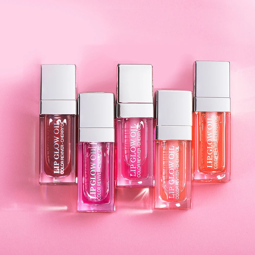 Baume à lèvres hydratant, huile à lèvres brillante originale, soin des lèvres, bienfait pour les lèvres, repulpant, exfoliant, huile brillante repulpante rose