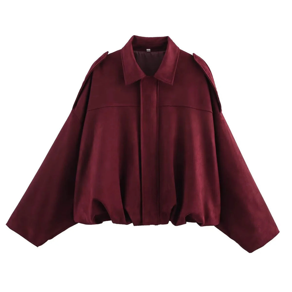 Vestes bombers élégantes pour femmes, style militaire, col rabattu, manches longues, coupe ample, vêtements d'extérieur vintage, hauts chics