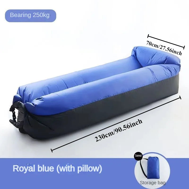 Canapé gonflable paresseux d'extérieur portable, canapé gonflable pliable pour le camping, mobilier d'extérieur, chaise longue gonflable