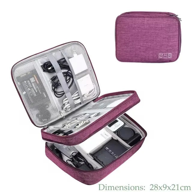 Sac de rangement de câbles étanche, organisateur d'accessoires électroniques numériques, étui de rangement de câbles de voyage Portable pour chargeur de câbles