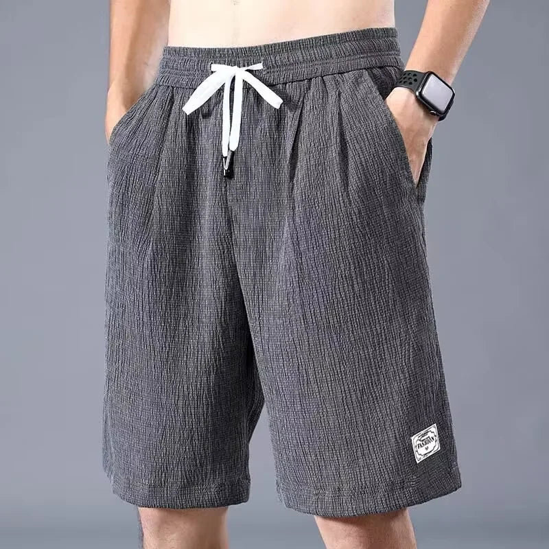 Short en soie pour homme, pantalon de sport court et fin, coupe droite ample, respirant, tendance et décontracté, tailles XL à XXXL
